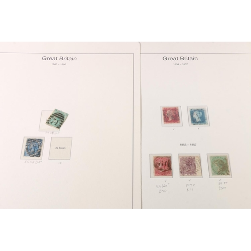 475 - GB stamp collection of used material from 1841- to include QV 2d blue pair imperf, an 1841 2d blue i... 