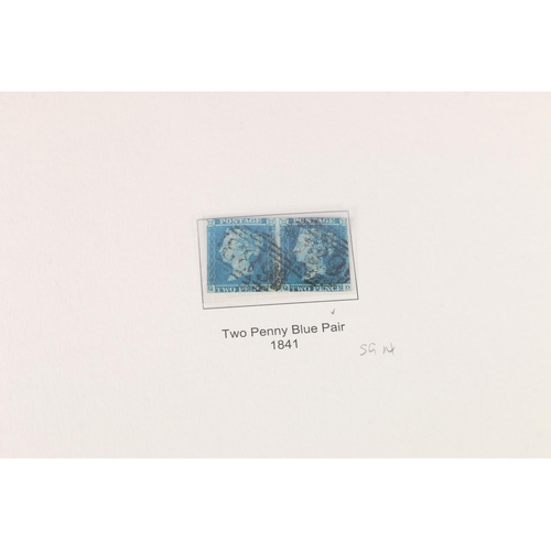 475 - GB stamp collection of used material from 1841- to include QV 2d blue pair imperf, an 1841 2d blue i... 