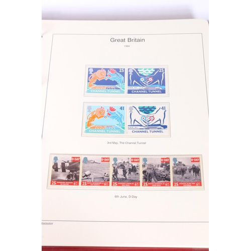 492 - One Westminster Mint red leatherette album of GB mint stamps spanning 1988-1999 including three high... 