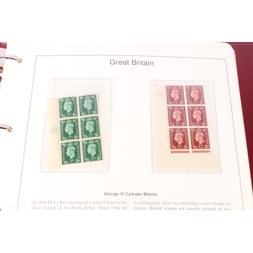 493 - Three Westminster Mint red leatherette albums of GB stamps spanning 1937-1987 including George VI KG... 