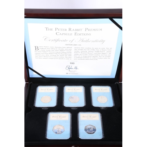 607 - Westminster Mint The Peter Rabbit Premium Capsule Editions comprising five fifty pence 50p coins 201... 