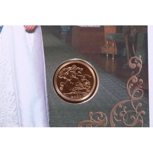 715 - UNITED KINGDOM Queen Elizabeth II (1952-2022) gold sovereign 2001 on Queen's Golden Jubilee coin cov... 