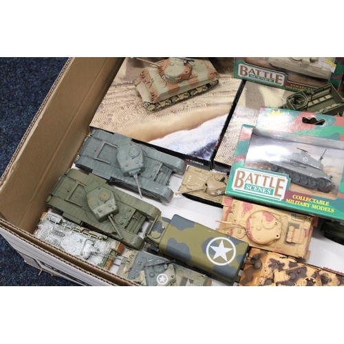 48 - Corgi diecast army themed models including Panther Tank,  Churchill Tank, Sherman tank, Bedford... 