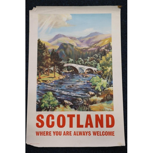 62 - Vintage travel poster 'Scotland Where You Are Always Welcome', with depiction of The River Dee at In... 