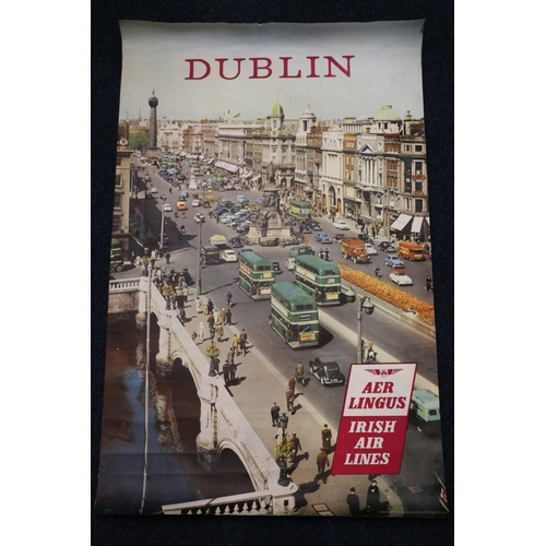 65 - Vintage travel poster 'Dublin Aer Lingus Irish Air Lines', printed by The Ormond Printing Co Ltd of ... 