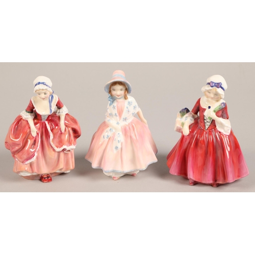 12 - Three Royal Doulton figures, 'Lily' HN 1798, 'Lavinia' HN 1955, 'Goody two shoes' HN 2037 - tallest ... 