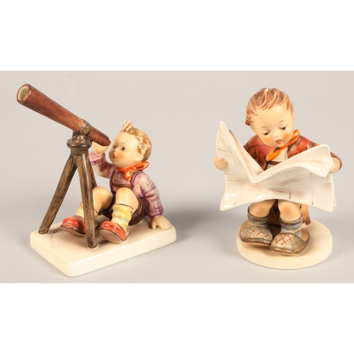 19 - Pair of Hummel Goebbel figures, 'Star Gazer', 12 cm high,'Das Allerneueste' 11 cm high (2)