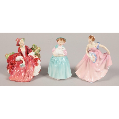 9 - Royal Doulton ' Invitation' HN 2170, 'Lydia' HN 1908, Bunny ' HN 2214' - tallest 14 cm(3)