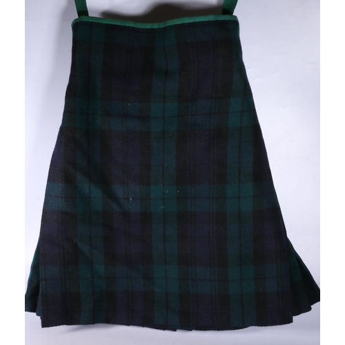 815 - Black Watch tartan kilt with military markings to the interior. 