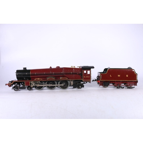 105 - Hornby O gauge model railway 4-6-2 Princess Elizabeth tender locomotive 6201 LMS maroon, electric, t... 