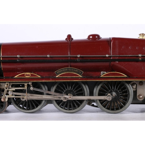 105 - Hornby O gauge model railway 4-6-2 Princess Elizabeth tender locomotive 6201 LMS maroon, electric, t... 