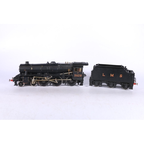 108 - O gauge model railway, an electric two rail 4-6-0 class 5P/5F tender locomotive 5020 LMS black. ... 