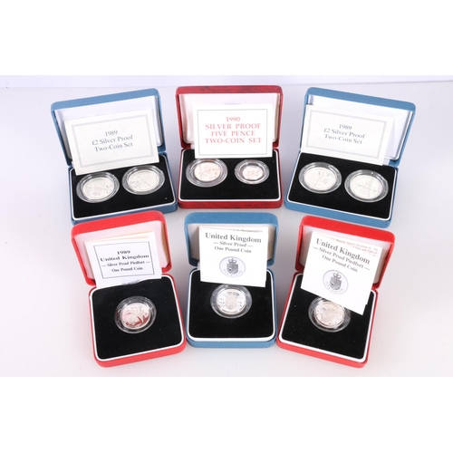 621 - The Royal Mint UNITED KINGDOM Queen Elizabeth II (1952-2022) silver proof coins including 2x 1989 tw... 