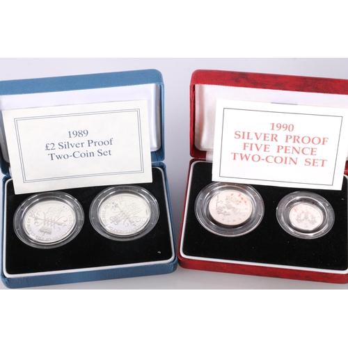 621 - The Royal Mint UNITED KINGDOM Queen Elizabeth II (1952-2022) silver proof coins including 2x 1989 tw... 