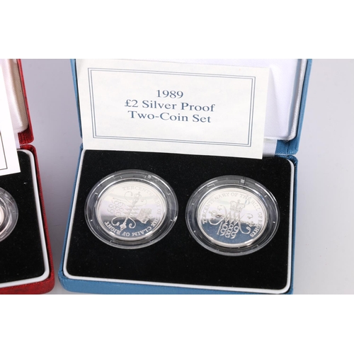 621 - The Royal Mint UNITED KINGDOM Queen Elizabeth II (1952-2022) silver proof coins including 2x 1989 tw... 