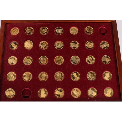 623 - The Danbury Mint 'Our Royal Sovereigns' partial medal set in celebration of the 1200th anniversary o... 