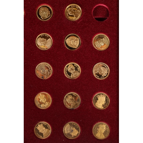 623 - The Danbury Mint 'Our Royal Sovereigns' partial medal set in celebration of the 1200th anniversary o... 