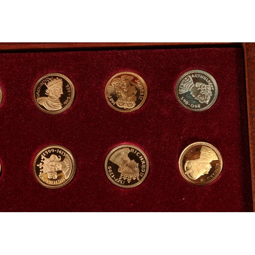 623 - The Danbury Mint 'Our Royal Sovereigns' partial medal set in celebration of the 1200th anniversary o... 