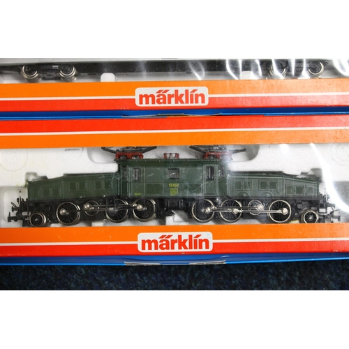 124 - Three Marklin of Germany OO gauge HO Scale model railway locomotives including 3056 crocodile locomo... 