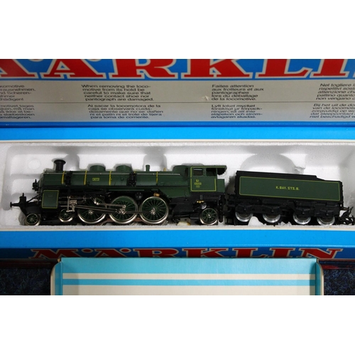 126 - Two Marklin of Germany OO gauge HO Scale model railway locomotives including 3092 4-6-2 tender locom... 