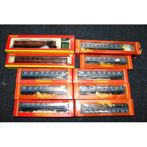 91 - Hornby OO gauge model railways to include R4155 LMS Royal Mail Operating Mail Coach set 30246, R4131... 