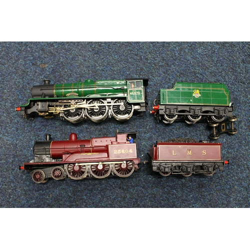 95 - O gauge model railway, a kit built electric 4-6-0 Enchantress tender locomotive 25604 LMS maroon, an... 