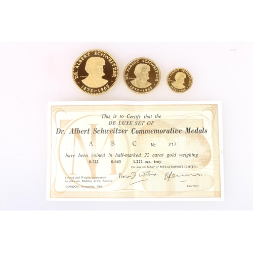 717 - Metalimport Limited the Dr Albert Schweitzer Commemorative Medals, each of the three medals of gradu... 