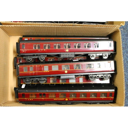 112 - Twelve Exley for Bassett Lowke O gauge LMS coaches including restaurant car 63, 1st class coach 7099... 