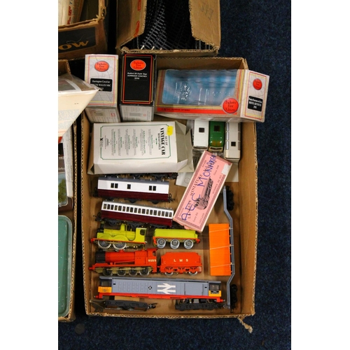 150 - OO gauge model railway layout diorama accessories to include two W&T T320 controllers boxed, tre... 