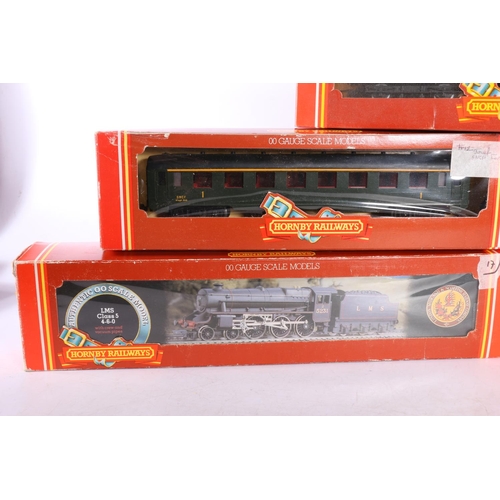 117 - Hornby OO gauge model railways including R320 Class 5 4-6-0 tender locomotive 5138 LMS black boxed, ... 