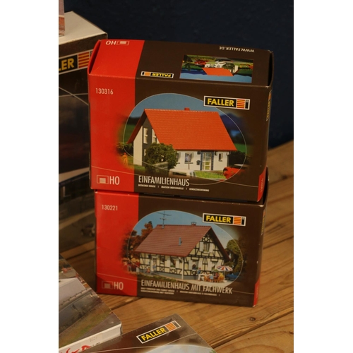 165 - OO gauge model railway model kits by Faller of Germany to include 130482 Aral Filling Station sealed... 