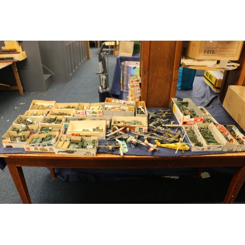 169 - Large collection of painted model gaming figures, most from Matchbox and Airfix kits including army ... 