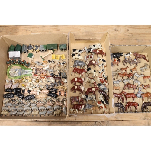 181 - Large quantity of Britains Farm series painted lead models including horses, cows, calves, ponies wi... 