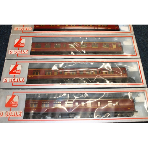 101 - Lima Models O gauge or O scale model railway to include LMS 1st class coach 5051 x2, LMS 1st class c... 