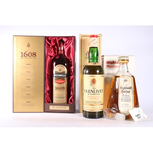 386 - THE GLENLIVET 12 year old unblended all malt Scotch whisky 26 2/3 fluid ounces 70° proof boxed, ... 