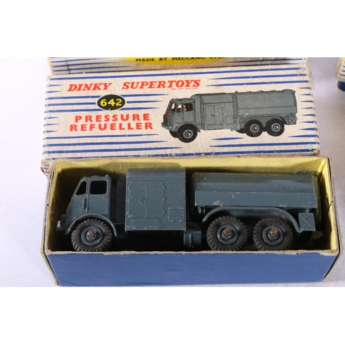 186 - Dinky Supertoys 923 Big Bedford Van Heinz Beans boxed, 642 Pressure Refueler, 512 Guy Flat Truck and... 