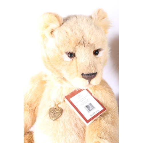 283 - Plush bear from Charlie Bears named Whoopsie Daisy, and a plush lioness named Lyra, designed by Isab... 