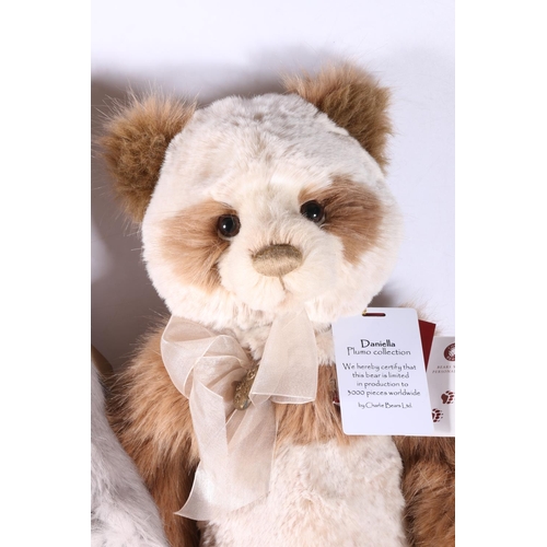 286 - Two limited edition plumo bears from Charlie Bears to include Charlie Year Bear 2018 and Daniella de... 