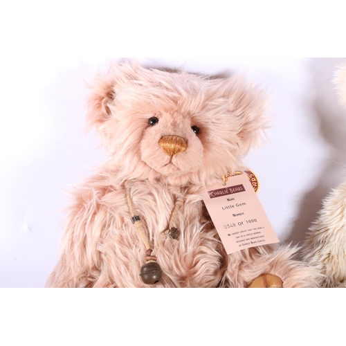 287 - Two limited edition plush bears from Charlie Bears to include #0348/1000 Porridge , and #1299/4000 L... 