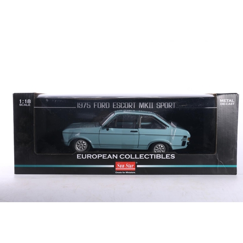 218 - Sun Star of Macau 1:18 scale diecast model car 4617R 1975 Ford Escort mkII Sport Riveria Blue, boxed... 