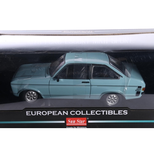 218 - Sun Star of Macau 1:18 scale diecast model car 4617R 1975 Ford Escort mkII Sport Riveria Blue, boxed... 