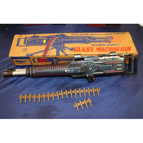 235 - TN Toys of Japan Klener Series Giant Machine Gun, battery operated, boxed.