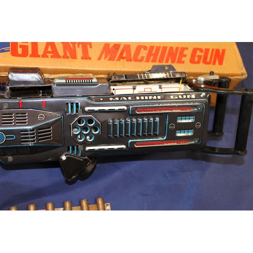 235 - TN Toys of Japan Klener Series Giant Machine Gun, battery operated, boxed.