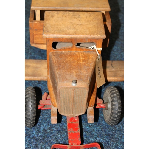 240 - Lines Bros Triang wooden pull toy truck, 56cm long.