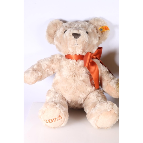 266 - Steiff 004810 Classic Teddy Bear dark blonde mohair, 40cm tall and 113895 Year Bear 2022. (2)