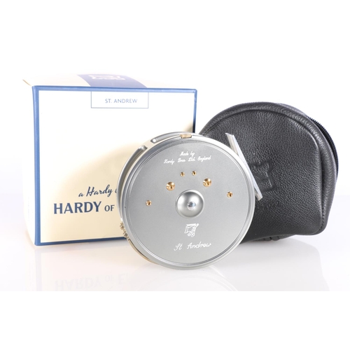 405 - Hardy Bros St Andrew salmon fishing reel 'B99098', 4inch diameter, boxed.