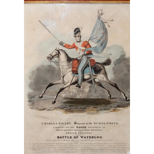 844 - W & D LIZARS (engravers) Charles Ewart Serjeant in the Scots Greys Carrying off the Eagle Belong... 