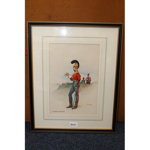 845 - J M FARQUHAR (early 20th century) 3rd Dragoon Guards 1816, watercolour, signed lower right, 32cm x 2... 