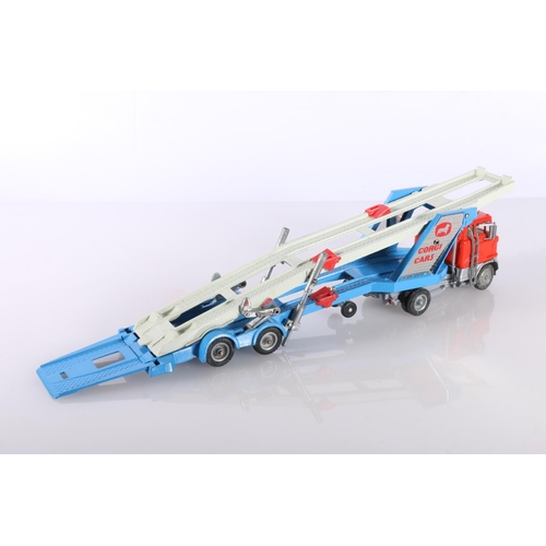 234 - Corgi Major Toys 1143 Aerial Rescue Truck, 1138 Car Transporter with Ford Tilt Cab H Series Tractor,... 