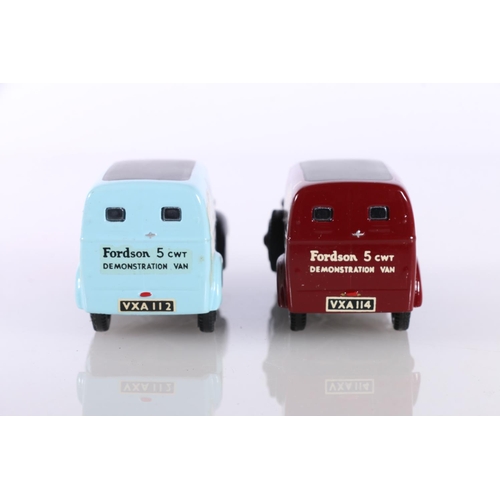 244 - Two Somerville Models 1:43 scale Fordson 5cwt vans to include Fishmonger Demo and Butcher Demo, both... 